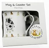 Lovely Fine China Farmyard Theme - Cow - Mug & Coaster Boxed Gift Set  from Gifts For Her
