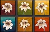 IMAGE OF Decorative Flower Oil Painting Hand Painted Wall Art 6 piece