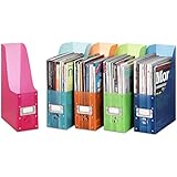 Whitmor 6754-372-5 Plastic Magazine Organizers, Set of 5, Assorted colors