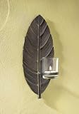 Leaf Wall Sconce with Glass Cup Candle Holder Sconce