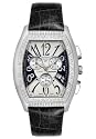 Men's Jumbo Diamond Chronograph Black Leather