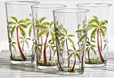 Tropix Set of 4 Palm Acrylic Highball Glasses