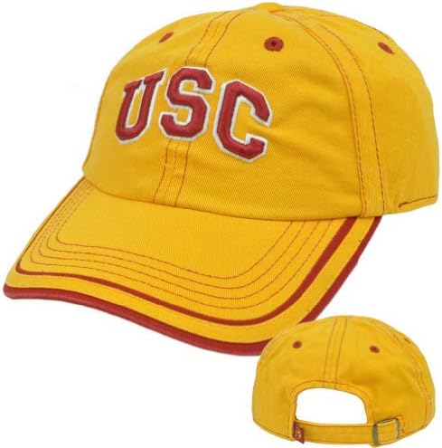 NCAA Platinum Garment Wash Hat Cap Sun Buckle Curved Southern California Trojan