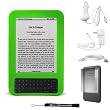 Protective Slim Flexible Durable Silicone Cover Case Skin For Kindle Wireless Reading Device, Wi-Fi, 6" Display Latest Generation + includes a Determination Hand Strap + Includes a Anti Glare Screen Protector+ 3 in 1 Travel Charger Combo Set + Includes a Home and Car Charger with a USB Sync Data Cable for your Amazon Kindle