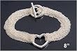 Silver Bracelet with Charm, Size: 8 inches