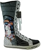 Ed Hardy Geisha Shins Women's High Top Silver Glitter Sneakers