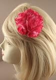 Coloured tonal carnation flower on a beak clip. In pink/purple and blue. 9 (o...