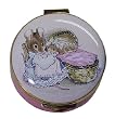 English Enamel Handpainted Box Beatrix Potter- Hunca Munca with Cradle
