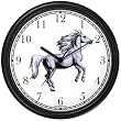 White Stallion Horse Wall Clock by WatchBuddy Timepieces (Hunter Green Frame)