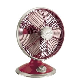 Hunter 91013 Millennium High-Performance Oscillating 10-Inch 3-Speed Table Fan, Red
