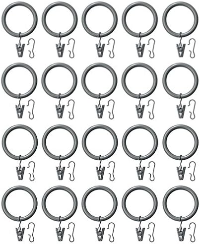 Ikea Curtain Clip Rings (20 Pack) Gray 1.5"