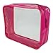 3-Pack Clear Vinyl Cosmetic Bag - Pink