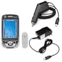 AT&T HTC 8925 Tilt Smartphone Accessory Bundle - Transparent Clear Crystal Snap-on Cover Case with Clip + Rapid Car + Home Travel Charger