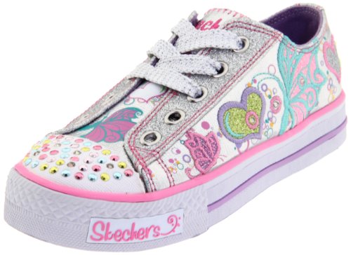 Skechers Shuffles Flirty Flutters 10157L SMLT, Chaussures de sport fille - Argent-TR-L-1-7, 35 EU