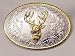 DEER HEAD  STERLING SILVER/GOLD PLATED  BELT BUCKLE