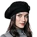 ENJOYFUR Women Beret Hat Wool Knitted Cap Autumn Winter Hat (Black)