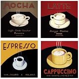 Hindostone Set of Four Art Nouveau Coffee Stone Coasters