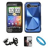 Blue Metallic Cosmo Wave Design Protective Snap-On Case Cover for HTC Droid ....