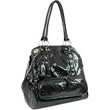 Snake Skin Embossed Patent Leather Tote Shoulder Bag