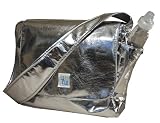 Logan Messenger Diaper Bag in Metallic Silver