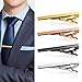 Tie Clips Set, Men 4Pcs Regular Tie Bar Tie Slide Accessories Wedding Anniversary Groom Gift