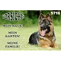 Metall - Warnschild Deutscher Sch�ferhund Langhaar, Altdeutscher Sch�ferhund, DSH