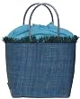 Colorful Straw / Beach / Shopper / Tote Bag Aqua Blue Medium