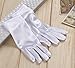White Satin Gloves Wrist Length For Ladies (White)