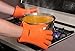 Heat resistant Silicone BBQ Gloves. Use as Cooking Gloves, Oven Mitts, Pot holders or Grill Gloves. Silicone gloves are great Oven Mitts and will protect your hands up to 425F -Lifetime warranty-