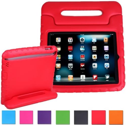 WISECASE Children Light Weight drop Resistant Handle Case for iPad Mini (Red)