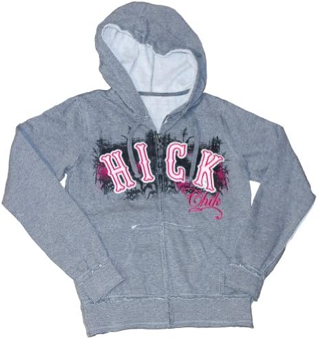 Hick Chick Women's Zip-Up Hooded Sweatshirt (Gray - XL)