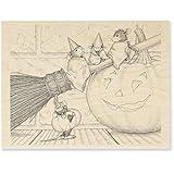 Stampendous Wood Stamp, Three Witches