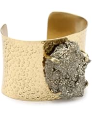 Yochi Pyrite Gold Plated Cuff Bracelet