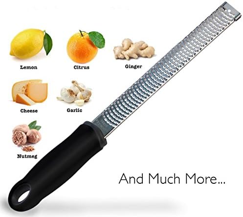 Citrus Lemon Zester Cheese Grater,Lime,Ginger,Garlic, Nutmeg,Chocolate,Cinnamon Spices and other Fruits &amp; Vegetables ,Razor-sharp Stainless Steel Blade and Protective Cover