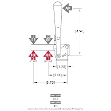 DE STA CO 207-U  207 Vertical Hold Down Action Clamp with U-Shaped Bar and Flanged Base