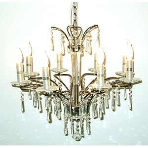 Antique Brass and Crystal 8 Light Chandelier by SmartBargains