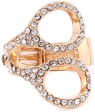 Golden Crystal Scissor Wrap Ring