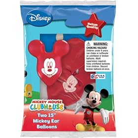  Disney Mickey Mouse Ears Assorted Color Balloons (12 piece pack)