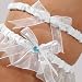 Something Blue Bridal Garter Set- One Keepsake and One Tossing - White