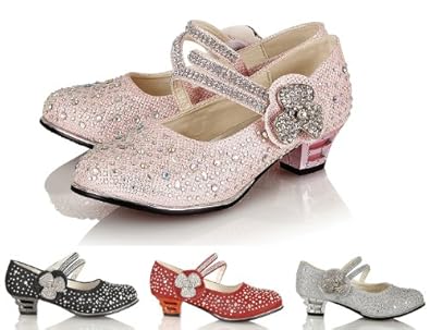 KIDS CHILDRENS WEDGE HEEL SHOES PARTY WEDDING PROM DIAMANTE SANDALS ...