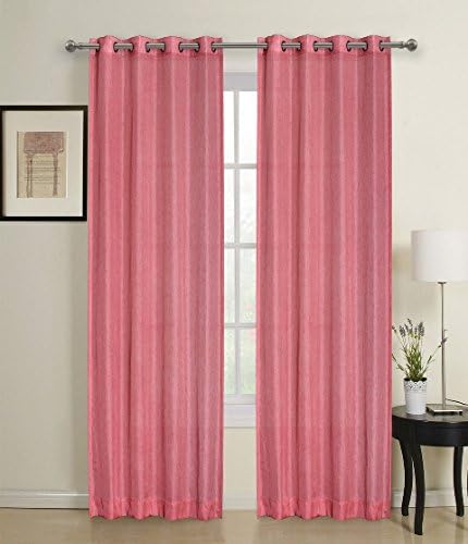 Mango Home Fashion Fairmont Sheer Mesh Solid Curtain, Sienna - 50 L x 95 W in.