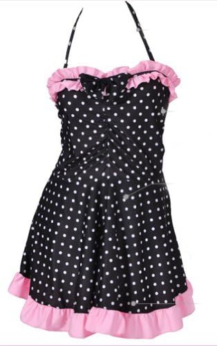 GZYY Women's Slimming Vintage Dots Halter One Piece Swimwear Swimsuit