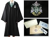 Harry Potter Youth Adult Robe Cloak (Slytherin,XL) with one free Harry Potter Letter