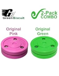 Sports: Green Biscuit 2-Pack "BLUSH" Pink and Standard Green Biscuit Street Hockey Passing Pucks - Green Biscuit