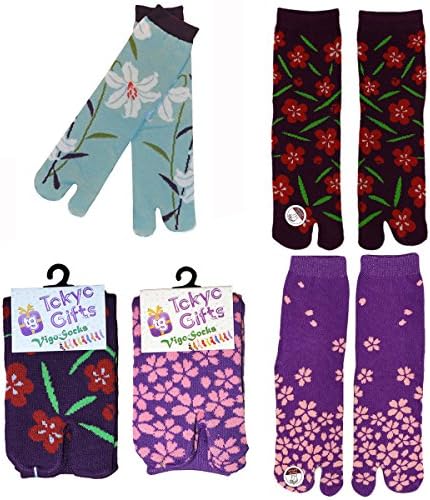 [Vigo Socks] Flip Flop Socks 3 Pairs Set, Sandal Tabi Socks (Men 1- 7, Women 2- 8,, G Set)