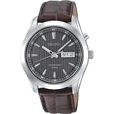Seiko Men's Leather Strap Kinetic Watch - SMY107