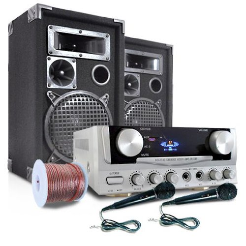 PA Anlage ''EASY'' DJ Set Verstärker Boxen Mikrofone 500W