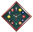 12in Diamond Billiard Clock Cherry & Spruce Mali Felt (fls)