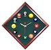 12in Diamond Billiard Clock Cherry & Spruce Mali Felt (fls)