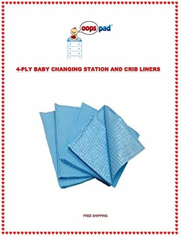 Oops Pad 4-Ply Blue Changing Station Table Liners 100ct FREE SAMPLES